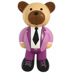 Casa Padrino Deko Figur Teddybär mit Anzug Bunt H. 46 cm - Deko Skulptur