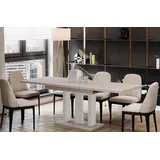 Endo-Moebel Esstisch Appia Esstisch 130–210cm ausziehbar für 8 Personen Tischbeine schwarz grau