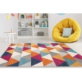 Mazovia Teppich LAZUR_Geometric, 120x170, Geometrisch, Modern, Kurzflor, Gemustert orange 120x170