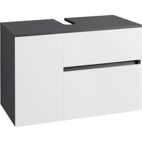 Waschbeckenunterschrank HOME AFFAIRE "Wisla" Schränke Gr. B/H/T: 80 cm x 53 cm x 45 cm, 1 St., grau (anthrazit, weiß) Bad-Waschbecken-Unterschränke Tür und Klappe mit Push-to-open-Funktion, Breite 80 cm, Höhe 53 cm
