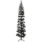 vidaXL Künstlicher Halb-Weihnachtsbaum Ständer Schlank Schwarz 180 cm