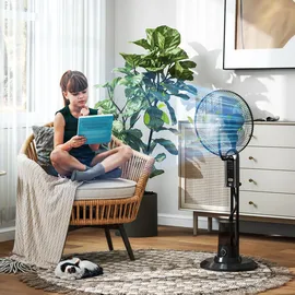 Homcom Ventilator 75 cm Standventilator Schwarz
