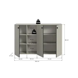 Möbel Boss Schuhkommode 150 x 96 x 37 cm braun