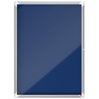 Nobo Nobo, abschließbarer Schaukasten mit Filz-Notiztafel, 9 x A4, Premium Plus, Blau, 1902556