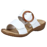 Rieker Pantolette, Keilabsatz, Sommerschuh, Schlappen mit großer Zierschnalle Gr.