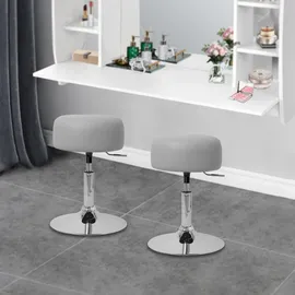 ML-Design Schminkhocker Kunstleder 33 x 65 x 38,5 cm Hellgrau