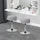 ML-Design Schminkhocker Kunstleder 33 x 65 x 38,5 cm Hellgrau