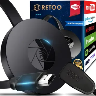 Retoo Wireless HDMI Display Dongle Streaming Miracast DLNA Airplay WLAN Multimedia Receiver Empfänger USB1080p Full HD HDTV TV Stick Tablet Smartph...