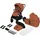 lionelo Mika Plus 2-in-1 Buggy 0-48 Monate (22kg), XXL-Verdeck mit UPF50+, 3-stufige Verstellung des Elterngriffs - Brown Rust - Braun