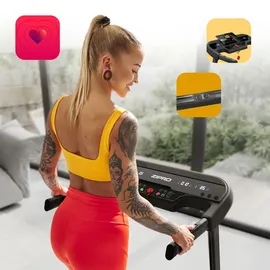 Zipro Laufband für das Heimtraining, bis zu 130 kg, einstellbar bis 12 km/h, Laufband für Zuhause Klappbar mit Steigung, SportRun – Schwarz