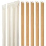 Boba Papier Strohhalme Smoothies Milchshake Jumbo Bubble Tea Milchtee Tapioka Perlen kompostierbar Biologisch abbaubare Einweg Trinkhalme BPA-frei 12mm 0.5" breit Einzeln Verpackt 50pcs
