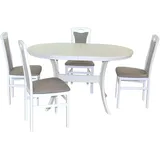 HOFMANN LIVING AND MORE Essgruppe »5tlg. Tischgruppe«, (Spar-Set, 5 tlg 5tlg. Tischgruppe), weiß + grau, + weiß, , 96435538-0 B/H/T: 45 cm x 95 cm x 48 cm,