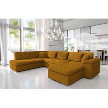 Mirjan24 Ecksofa Niko Bis Cord, Polsterecke mit Bettkasten und Schlaffunktion, Sofa, Polstergarnitur (Farbe: Poso 1, Seite: Rechts) - Braun
