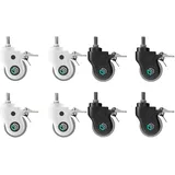 ONKRON TV Ständer Räder ⌀75 mm für TV Ständer TS1551, TS1552, TS1881, TS2771 mit elastischem Gummi, doppelte Fixierung, Kunststoffgehäuse 4er-Set AWL75 Schwarz