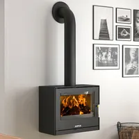 Justus Wandhalterung Kaminofen Dias Metall 71,8 x 61,3 cm Schwarz