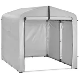 SoBuy Fahrradgarage Wetterfest für 2-4 Fahrräder 159x165x219 cm Silber