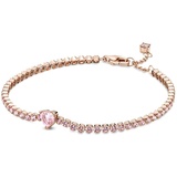 Pandora ROSE Armband Timeless "Funkelndes Herz" 14k rosévergoldet, rosa Kristall 580041C01 Pandora Funkelndes Herz Tennisarmband, Gr.18, 580041C01-18