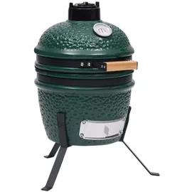 vidaXL 2-in-1 Kamado-Grill Smoker Keramik grün