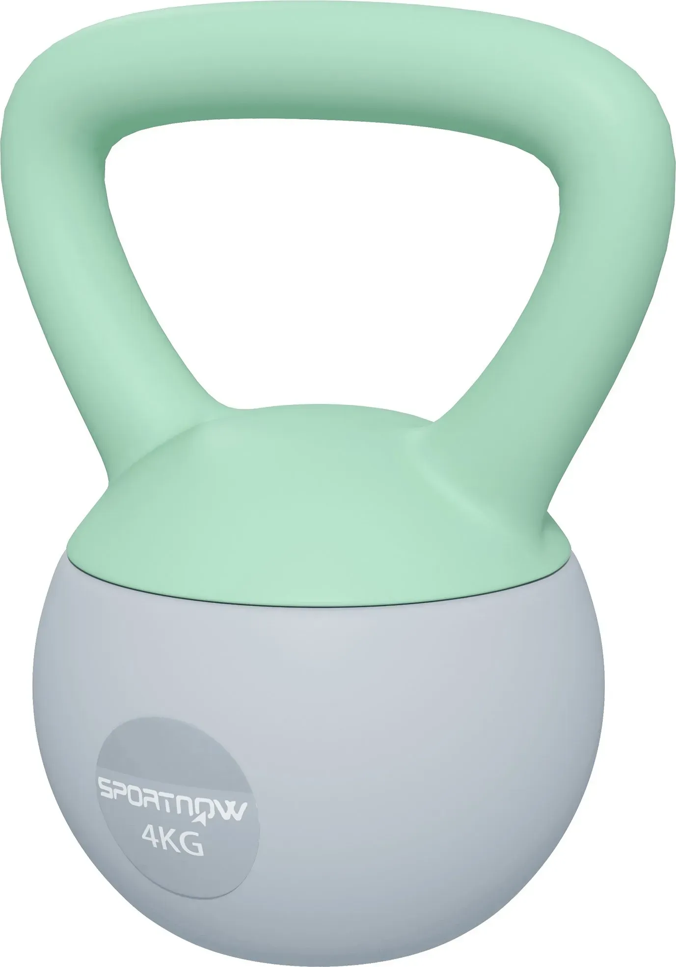 SPORTNOW Kugelhantel 4 kg Soft Kettlebell mit Metallsandfüllung und rutschfestem Griff für Bodybuilding-Training zu Hause Fitnessstudio Grün und Grau   Aosom