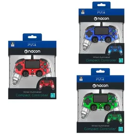 Nacon Compact Controller Illuminated transparent / rot