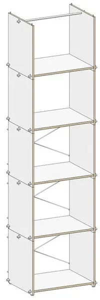 Regalsystem M6 Gentner-Design weiß, Designer Matthias Gentner, 197x55x39 cm