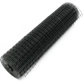 Wiltec Maschendrahtzaun 1x5 m Schwarz Höhe 100 cm Maschengröße 25x25 mm