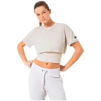 Super.natural Crop Kurzarm-t-shirt - White Stone Melange / Fresh