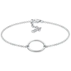 Armband ELLI "Kreis Schlicht 925 Silber", silber, Armbänder, Damen, 19cm, ohne Stein, Silber 925 (Sterlingsilber)