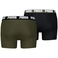 Puma Boxershorts Men Everyday Basic Boxers 2P Cotton Stretch, einfarbig Schwarz/Grün - XXL