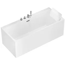 Home Deluxe AMBER freistehende Badewanne 170 x 58 x 80 cm (inkl. Ablauf, LED Beleuchtung, Whirlpool)