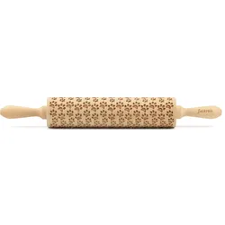 Teigroller FOLKROLL "3D-Motiv-Teigrolle", braun, L:43cm, Buchenholz, Teigroller, Hundepfote