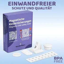 wunderhippo Magnetische Kindersicherungen 20 Schlösser+4 Schlüssel, weiß