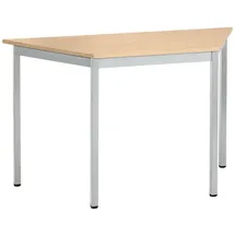 Sodematub Mehrzwecktisch ahorn, alu Trapezform, Vierkantrohr alu, 60,0/120,0 x 60,0 x 74,0 cm