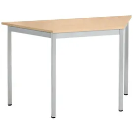 Sodematub Mehrzwecktisch ahorn, alu Trapezform, Vierkantrohr alu, 60,0/120,0 x 60,0 x 74,0 cm