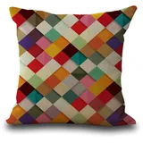Kissenbezug 80x80 Beige-Orange-Grün Kissenbezug 80x80 Sanft Baumwolle und Leinen Kopfkissenbezug 80x80 mit Reißverschluss Dauerhaft Kissenbezüge 80x80 Knitterfreie Starke Atmungsaktivität 1 Pcs