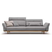 hülsta sofa 4-Sitzer hs.460, Sockel in Nussbaum, Füße Nussbaum, Breite 248 cm grau|schwarz