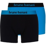 bruno banani Herren Boxershorts, Vorteilspack - Flowing Baumwolle blau M