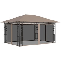 VidaXL Pavillon mit Moskitonetz 4x3x2,73 m Taupe 180 g/m2