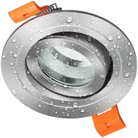 Ledscom.de Bad-Deckeneinbaurahmen ERID, Feuchtraum, Badezimmer, IP44, rund, schwenkbar, aluminium