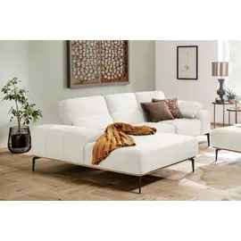 W.Schillig Ecksofa "run, Designsofa mit tollem Sitzkomfort, bequem, L-Form", weiß (weiß z73), B:279cm H:88cm T:178cm, Longlife Xtra-Leder Z73: Naturwalkleder der Luxusklasse aus den erlesensten Rohhäuten.