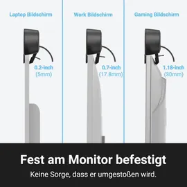 Zetiy P42C PC Lautsprecher 10W mit Monitor Clip, USB Lautsprecher für PC Laptop Notebook, Monitor, Plug & Play, Platzsparend für Büro G... - Schwarz