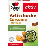 Doppelherz Artischocke + Olivenöl + Curcuma - Pflanzliches Nahrungsergänzungsmittel mit Artischocken- & Kurkuma-Extrakt sowie Omega 9-Fettsäuren - 30 Kapseln (1er Pack)