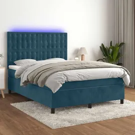 vidaXL Boxspringbett 140 x 200 cm Dunkelblau