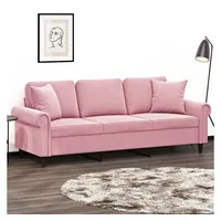 vidaXL Couch Samt 3-Sitzer Rosa