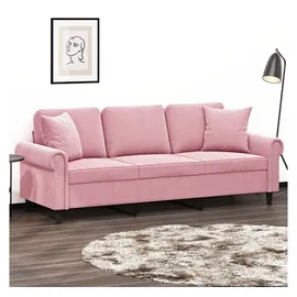 vidaXL Couch Samt 3-Sitzer Rosa