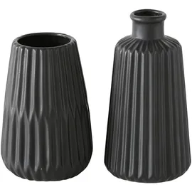 Boltze Vase Esko 2er-Set, schwarz
