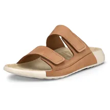 ECCO Cozmo W«, Sommerschuh, Schlappen mit zwei Klettverschlussriemen Gr. 38, braun, - 38/38.5 EU