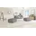 s-style möbel Fußhocker Porto Cord 93 x 46 x 73 cm Grau