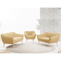 MKS MÖBEL Sofa PIRS 3 2 1, Moderne Sofa Set, Skandinavische Deko gelb