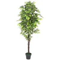 Decovego - Ficus Kunstpflanze Künstliche Pflanze mit Echtholz 180cm